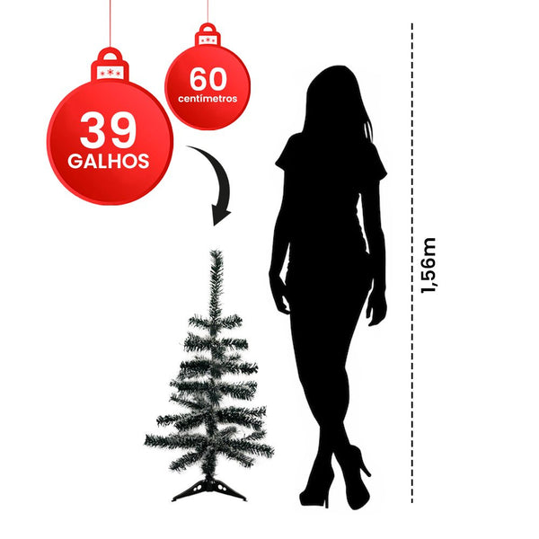 Árvore Pinheiro De Natal Com Nevada 60cm